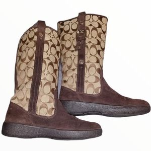 COACH Tullip winter boots size 6B brown A7746